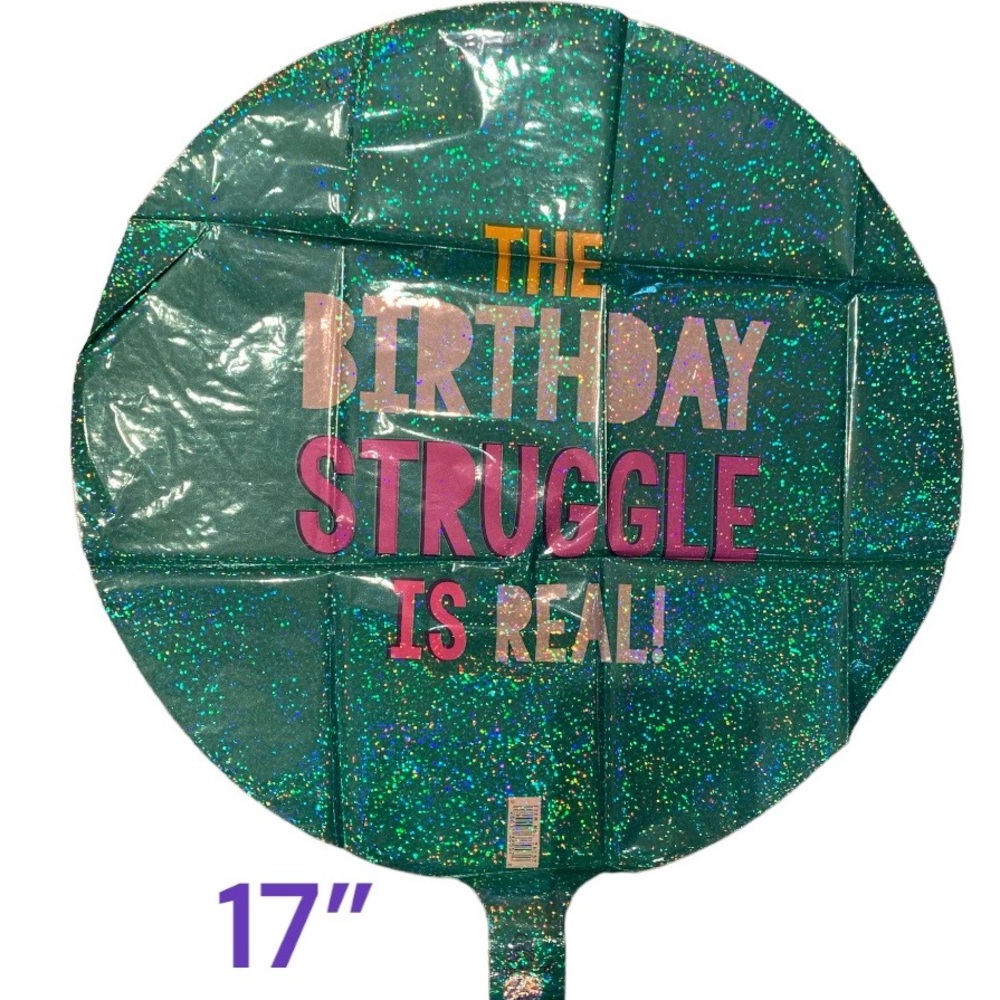 Holographic Birthday Balloon Double Sided Foil 18”